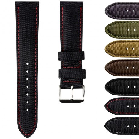 Nylon Sport B-2 Leather Lined Watch Strap by Geckota