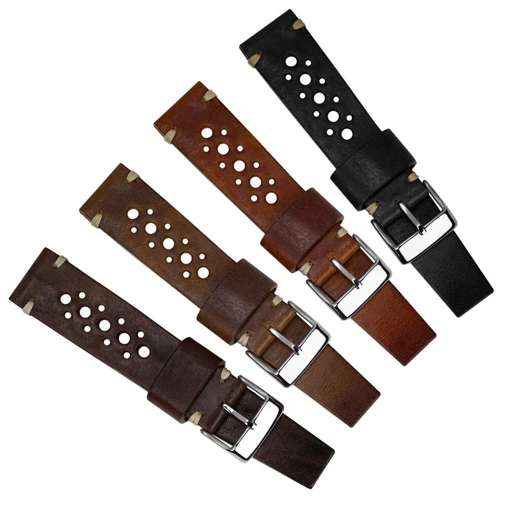 Handmade Classic Flat Vintage Racing Watch Strap