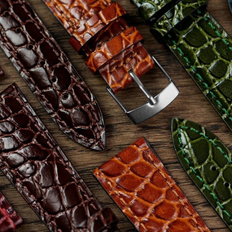 Lierna Crocodile Grain Genuine Leather Watch Strap