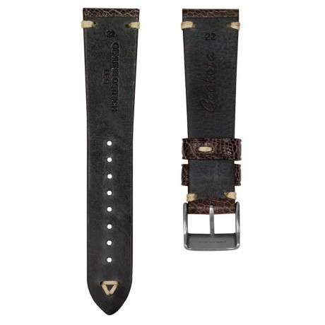 Simple Handmade Watch Strap in Ostrich Leg Leather